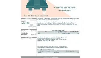 Neuralreserve (neuralreserve.com) program details. Reviews, Scam or Paying - HyipScan.Net
