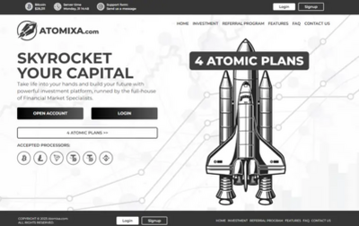 Atomixa (atomixa.cc) program details. Reviews, Scam or Paying - HyipScan.Net