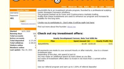 HourlyWith Me (hourlywith.me) program details. Reviews, Scam or Paying - HyipScan.Net