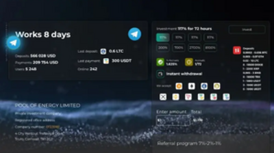 POOL ENERGY (poolenergyy.cc) program details. Reviews, Scam or Paying - HyipScan.Net