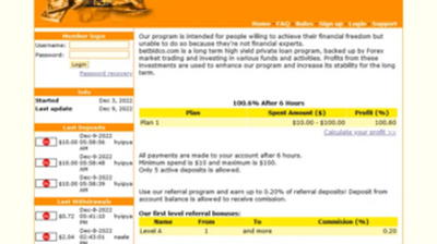Betbidco (betbidco.com) program details. Reviews, Scam or Paying - HyipScan.Net