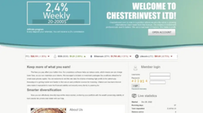 ChesterInvest Ltd (chesterinvest.com) program details. Reviews, Scam or Paying - HyipScan.Net