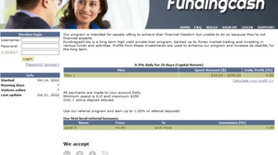 Funding Cash (fundingcash.biz) program details. Reviews, Scam or Paying - HyipScan.Net