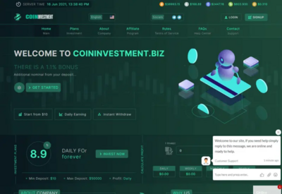 CoinInvestment LTD (coininvestment.biz) program details. Reviews, Scam or Paying - HyipScan.Net