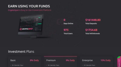 Crypto Spot (cryptospot.biz) program details. Reviews, Scam or Paying - HyipScan.Net