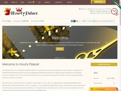HourlyPalace (hourlypalace.biz) program details. Reviews, Scam or Paying - HyipScan.Net