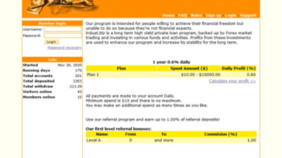 Indust (indust.biz) program details. Reviews, Scam or Paying - HyipScan.Net