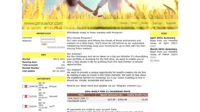 PMSavior (pmsavior.com) program details. Reviews, Scam or Paying - HyipScan.Net