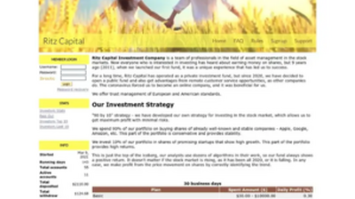 Ritz Capital (ritz-capital.com) program details. Reviews, Scam or Paying - HyipScan.Net