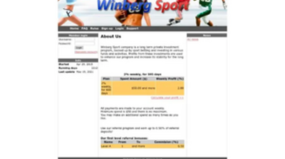 Winberg Sport (winberg-sport.com) program details. Reviews, Scam or Paying - HyipScan.Net