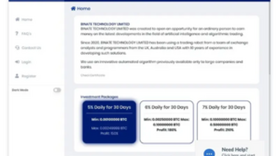 Binate Technology Limited (binate.biz) program details. Reviews, Scam or Paying - HyipScan.Net