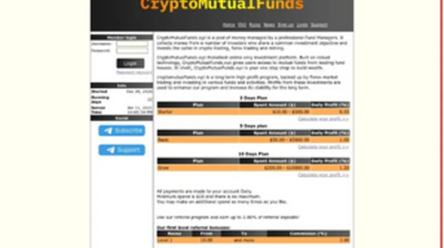 CryptoMutualFunds (cryptomutualfunds.xyz) program details. Reviews, Scam or Paying - HyipScan.Net