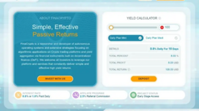 FinaCrypto (finacrypto.com) program details. Reviews, Scam or Paying - HyipScan.Net