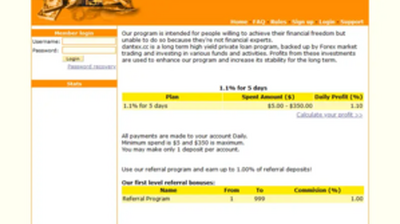 Dantex (dantex.cc) program details. Reviews, Scam or Paying - HyipScan.Net