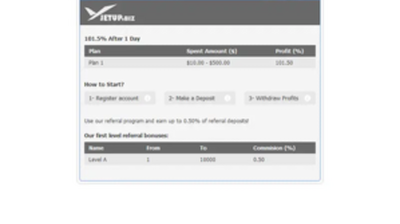 JetUp (jetup.biz) program details. Reviews, Scam or Paying - HyipScan.Net