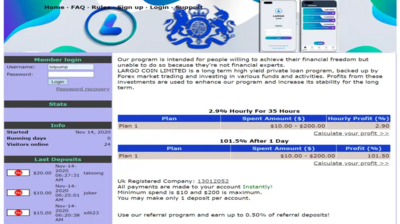 Largo Coin Limited (largocoin.biz) program details. Reviews, Scam or Paying - HyipScan.Net