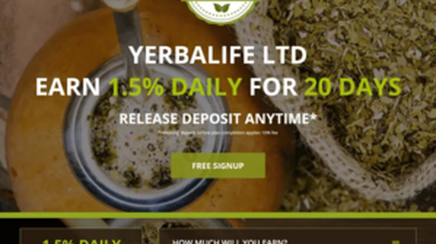 YerbaLife (yerbalife.net) program details. Reviews, Scam or Paying - HyipScan.Net