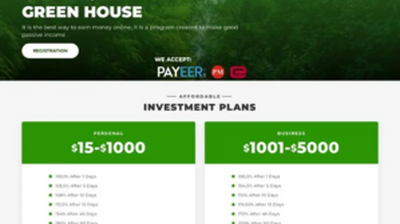 GreenHouse (greenhouse.cash) program details. Reviews, Scam or Paying - HyipScan.Net