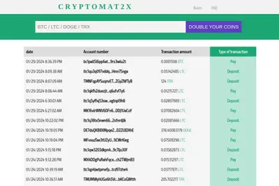 CRYPTOMAT2X (cryptomat2x.cc) program details. Reviews, Scam or Paying - HyipScan.Net