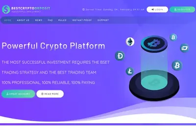 Best Crypto Deposit (bestcryptodeposit.com) program details. Reviews, Scam or Paying - HyipScan.Net