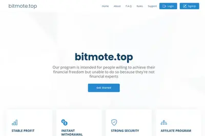 Bitmote Limited (bitmote.top) program details. Reviews, Scam or Paying - HyipScan.Net