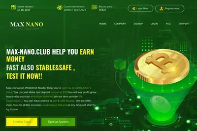 Max-Nano (max-nano.club) program details. Reviews, Scam or Paying - HyipScan.Net