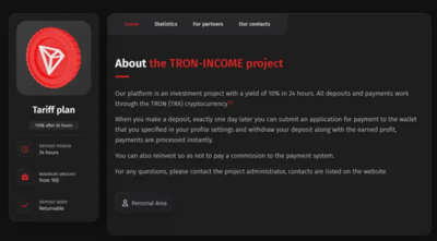 Tron-Income (trxincome.org) program details. Reviews, Scam or Paying - HyipScan.Net