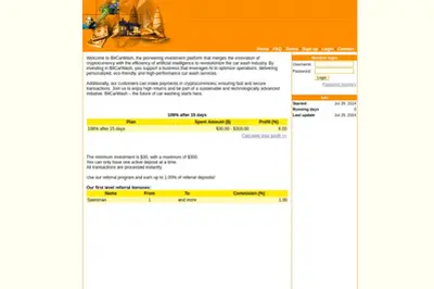 Bitcarwash.net (bitcarwash.net) program details. Reviews, Scam or Paying - HyipScan.Net